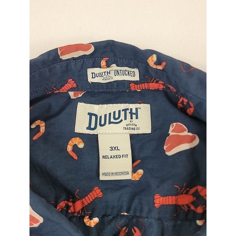 Duluth Trading Co Untucked Mens 3XL Relaxed AOP Surf & Turf Short Sleeve Shirt - Picture 6 of 7